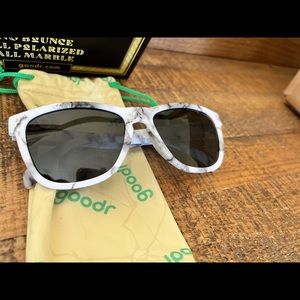 Goodr brand sunglasses. Model “‘Apollo’gize to No One”